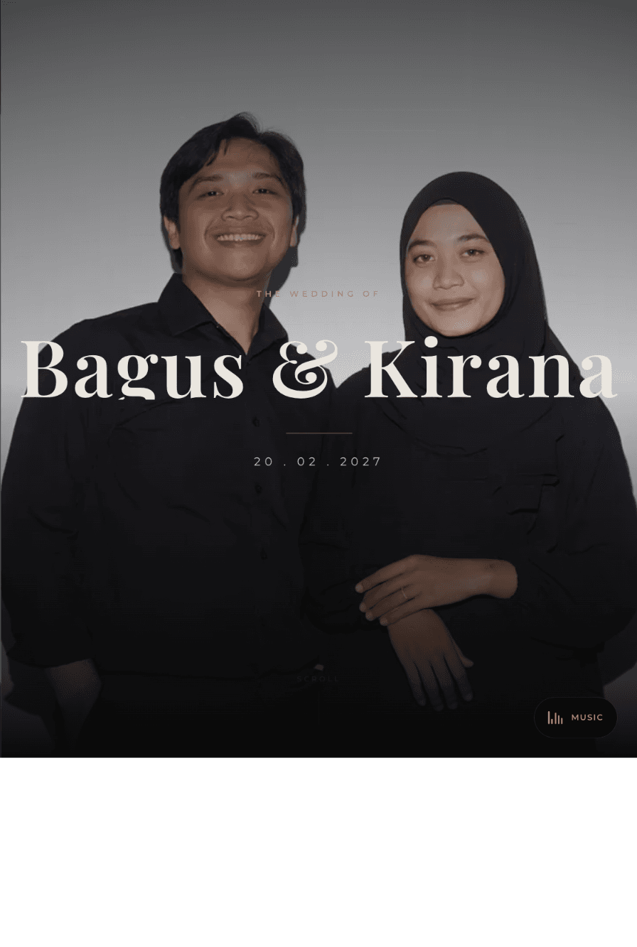 Contoh tampilan Tema 12 — undangan digital Unkah