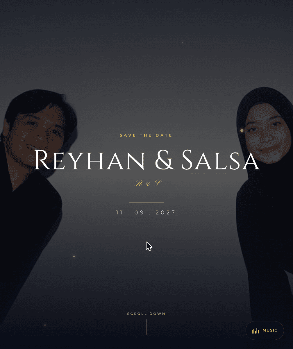 Contoh tampilan Tema 15 — undangan digital Unkah