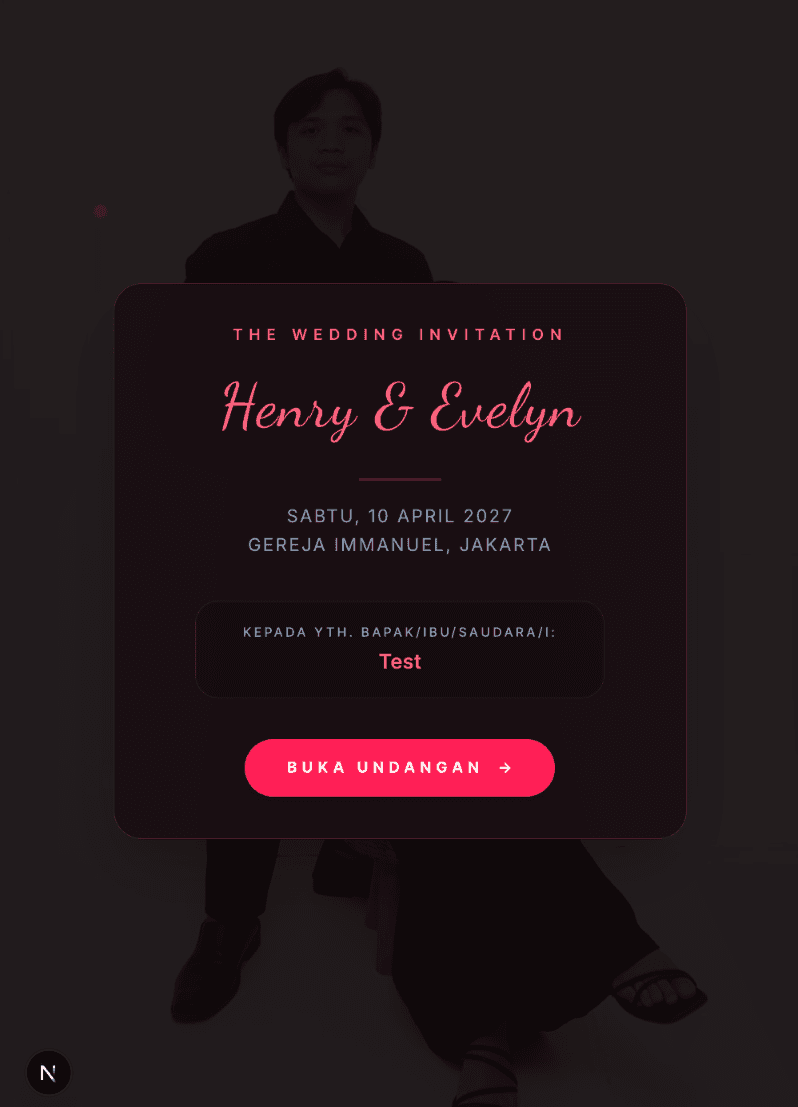 Contoh tampilan Tema 17 — undangan digital Unkah